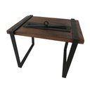 Ver imagem 1 de Mesa de Canto Ecológica Rústica em Madeira e Ferro Aquecedor Sala de Jantar Libertas Rosas Artesanat