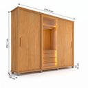 Ver imagem 3 de Guarda-Roupa Casal Porta Reflecta 3 Portas de Correr 4 Gavetas com LED Cinamomo Portugal