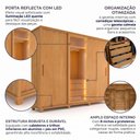 Ver imagem 4 de Guarda-Roupa Casal Porta Reflecta 3 Portas de Correr 4 Gavetas com LED Cinamomo Portugal