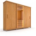 Ver imagem 2 de Guarda-Roupa Casal Porta Reflecta 3 Portas de Correr 4 Gavetas com LED Cinamomo Portugal