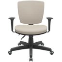 Ver imagem 3 de Cadeira de Escritório Executiva Office Base Giratória Preto Baixa Flexi P03 Vinil Bege - Lyam Lyam D