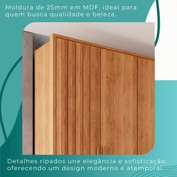 Guarda Roupas Casal 100% Mdf 6 Portas 5 Gavetas Moscou Ripado - Mais Móveis Cinamomo - 5