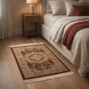 Ver imagem 7 de Tapete Persa Vermelho com Bege Ideal para Quarto e Sala 67x120cm