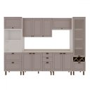 Ver imagem 2 de Cozinha Completa Iluminata Ayla 10 Portas 3 Gavetas 100% Mdf com Vidro Branco/fendi/mineral - Genial