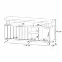 Ver imagem 4 de Rack Bancada de Tv 50 Pol 136cm Briz Off White/cinamomo - Hb Móveis