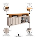 Ver imagem 3 de Rack Bancada de Tv 50 Pol 136cm Briz Off White/cinamomo - Hb Móveis
