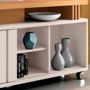 Ver imagem 6 de Rack Bancada de Tv 50 Pol 136cm Briz Off White/cinamomo - Hb Móveis