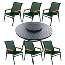 Ver imagem 1 de Conjunto Mesa Jardim Giratória 6 Poltronas Cadeiras Área Externa Lazer Piscina Verde