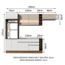 Ver imagem 3 de Armário de Cozinha Completa 290cm Rustic/Branco/Crema Safira Madesa 13