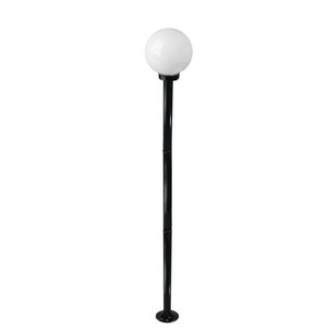 Poste de Jardim com Globo de Vidro Leitoso 15x28 de 2,00m P18 em Aço Preto