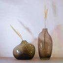 Ver imagem 2 de Vaso de Vidro Organico Marrom Decorativo - 21cm