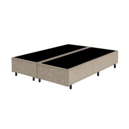 Base Box Queen Bipartido Santo Box Suede Bege 40x158x198 - 1