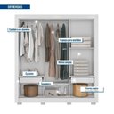 Ver imagem 4 de Guarda-Roupa 3 Portas 1 com Espelho 2 Gavetas e Pés Amanda Espresso Móveis Branco