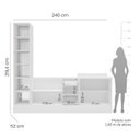 Ver imagem 3 de Cozinha com Rodapé 3 Peças com Cristaleira Pérola Yescasa
