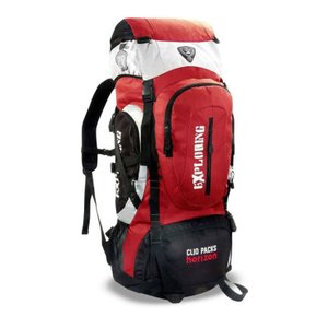 Mochila Camping Caminhada Trilha 55 Lts Reforçada Vermelha - Clio