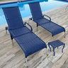 Kit 2 Espreguiçadeiras Reclinável Alumínio Madrid Azul com Mesa de Centro - 2