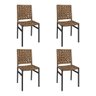 Kit 4 Cadeiras Deck Alumínio Junco Trançado Teia Sucupira Estonada - 1
