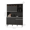 Ver imagem 4 de Armário Cozinha Completo Robin 6 Portas - Cinza Cinza