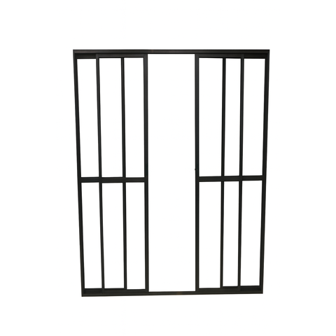 Porta Sacada 4 Folhas Aluminio Preto C/ Trinco 2.10x2.00
