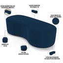 Ver imagem 4 de Puff Decorativo Orgânico para Living Quarto 140cm Orbit W01 Suede Azul Marinho - Lyam Decor