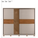 Ver imagem 7 de Guarda Roupa Casal Authentic 2 Portas Deslizantes Nogueira/nude Prime Tx com Vidro Reflecta e Pés