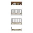 Ver imagem 5 de Berço 3 em 1 com Colchão e Armário Aéreo 4 Portas Multimóveis Mp4158 Branco/rustic