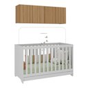 Ver imagem 2 de Berço 3 em 1 com Colchão e Armário Aéreo 4 Portas Multimóveis Mp4158 Branco/rustic