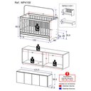 Ver imagem 3 de Berço 3 em 1 com Colchão e Armário Aéreo 4 Portas Multimóveis Mp4158 Branco/rustic