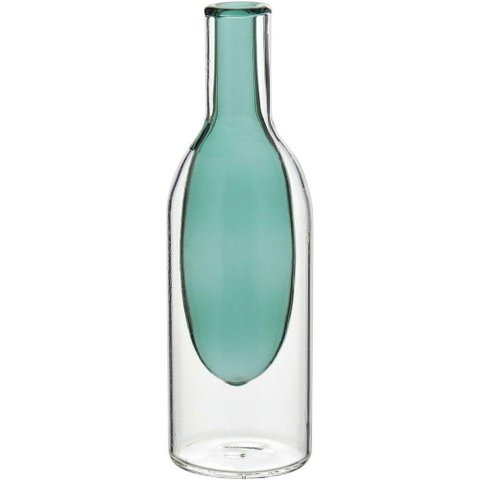 Vaso Decorativo Enfeite Casa Garrafa Vidro 15x5x5cm Verde