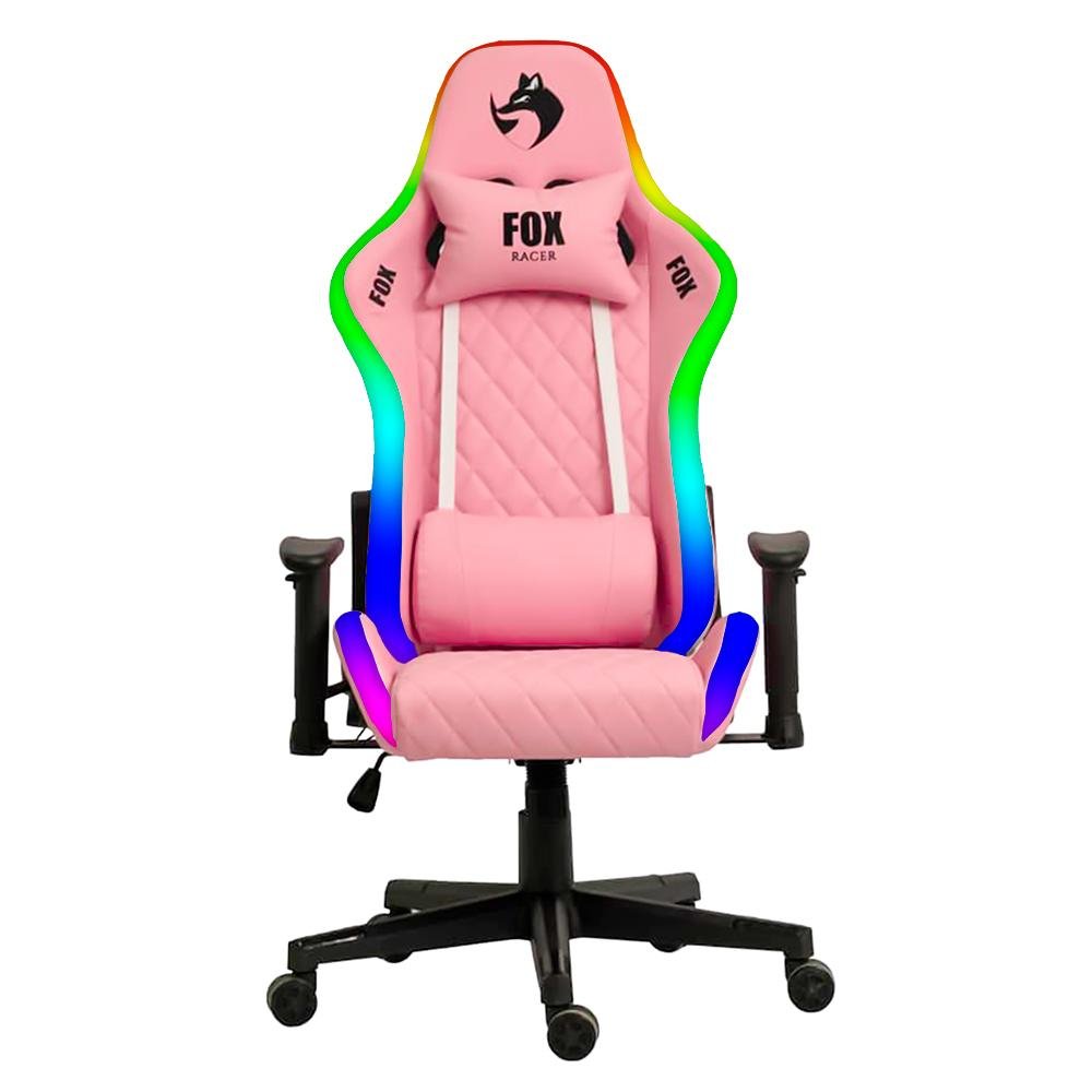 Cadeira Gamer Rgb com Alto Falante Fox Racer - Rosa - 1