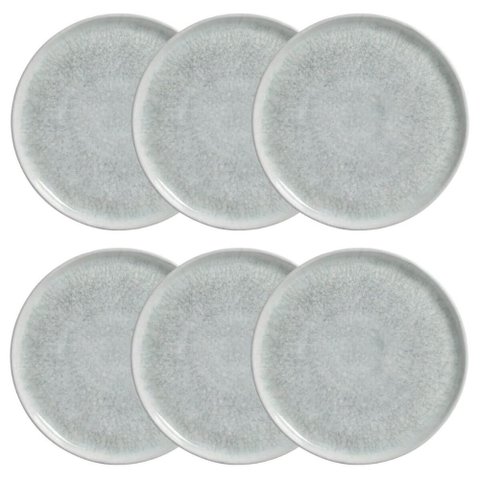 Conjunto Pratos Sobremesa 6 Peças 21cm Bio Pietra Cerâmica Stoneware Porto Brasil Mesa Posta