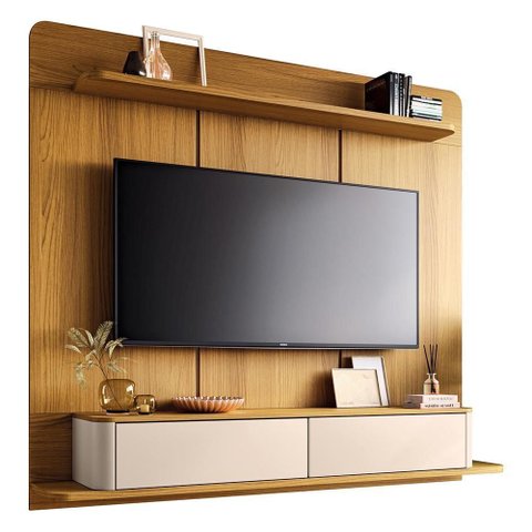 Home Suspenso Galax Cinamomo/off White para Tv até 70” - Hb Móveis