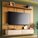 Ver imagem 2 de Home Suspenso Galax Cinamomo/off White para Tv até 70” - Hb Móveis