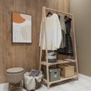 Ver imagem 1 de Arara de Parede para Roupa Loja Casa 170cm de Madeira Pinus Technox