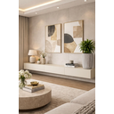 Ver imagem 2 de Rack Suspenso Nicho 3 Portas Linea Off White para Painel ou Tv até 75 Polegadas 2.0