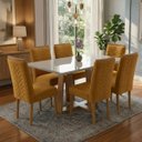 Ver imagem 1 de Conjunto Mesa de Jantar Pedro Art Assento com 4 Cadeiras 1,20 x 0,80 -Mel