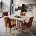 Ver imagem 1 de Jogo de Mesa de Jantar 1,20m Pedro Art com 4 Cadeiras - Terracota