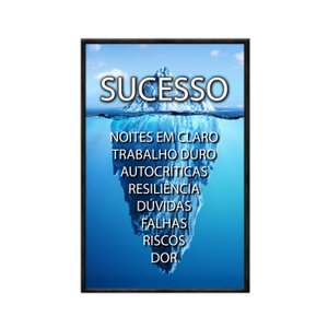 Quadro Decorativo 40x60cm Vidro Motivacional Iceberg do Sucesso Frs006