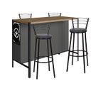 Ver imagem 1 de Mesa Bancada Gourmet Estilo Industrial Grafite com 4 Banquetas