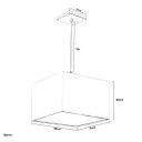 Ver imagem 3 de Lustre Cupula Pendente Dome Quadrado 30x20cm Linho Claro