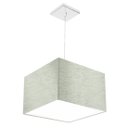 Ver imagem 1 de Lustre Cupula Pendente Dome Quadrado 30x20cm Linho Claro