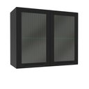 Ver imagem 1 de Armário Aéreo de Cozinha 2 Portas de vidro Menu Canelone Kitchen Preto
