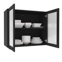 Ver imagem 2 de Armário Aéreo de Cozinha 2 Portas de vidro Menu Canelone Kitchen Preto