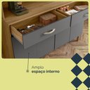 Ver imagem 4 de Armário de Cozinha Compacto 8 Portas 2 Gavetass com Nicho Vogue Kits Paraná - Freijo e Gris