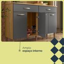 Ver imagem 5 de Armário de Cozinha Compacto 8 Portas 2 Gavetass com Nicho Vogue Kits Paraná - Freijo e Gris