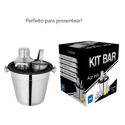 Coqueteleira Balde Copo Dosador Abridor Pegador Kit Bar Inox - 4