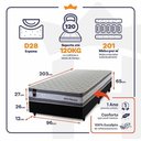 Ver imagem 3 de Cama Box Molas Ensacadas Alpine Solteirão 96x203 King House