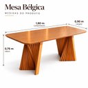Ver imagem 4 de Mesa de Jantar 6 Lugares Bélgica Madeira Maciça 180cm Tampo Laminado