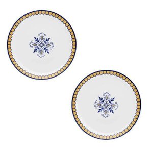 2 Pratos Sobremesa Porcelana 21 Cm Coup Lisboa Oxford