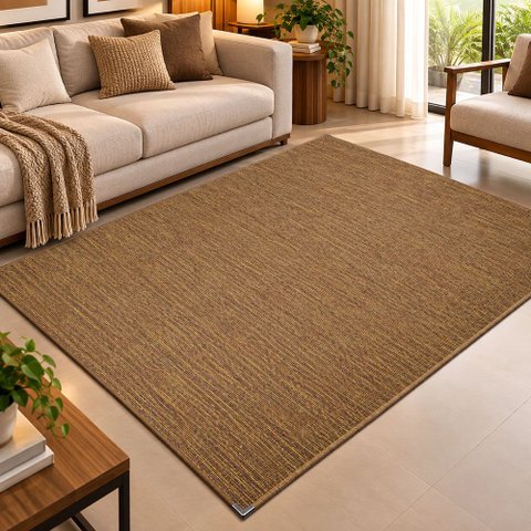 Tapete Sisal Art 1156 Sala Quarto Escritório Terracota:2,00x2,50